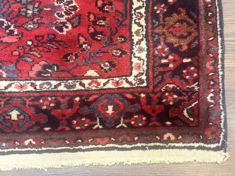 Red Persian Rug 2.6 x 6.8, Floral, Antique Per'sian Carpet, Persian Malayer Rug, Hamadan Rug by Jewel Rugs