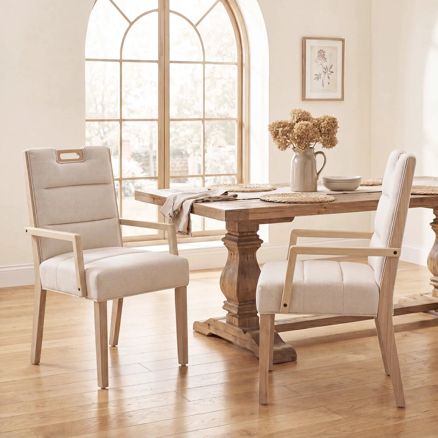 Upholstered Dining Chairs with Armrests by HouseOfZazla