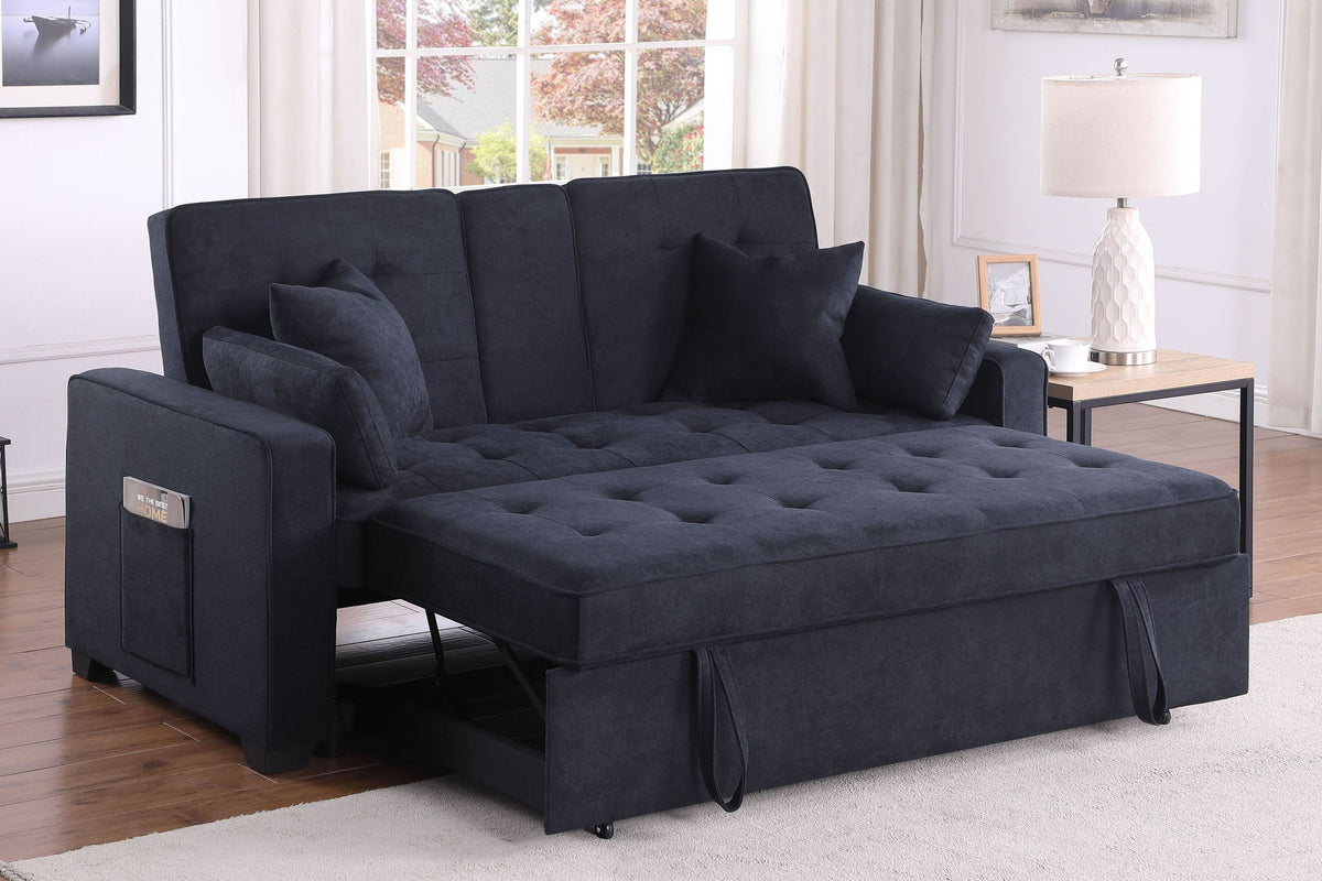 Convertible Sleeper Loveseat with Cup Holder - Dark Gray, photo 11 of 14