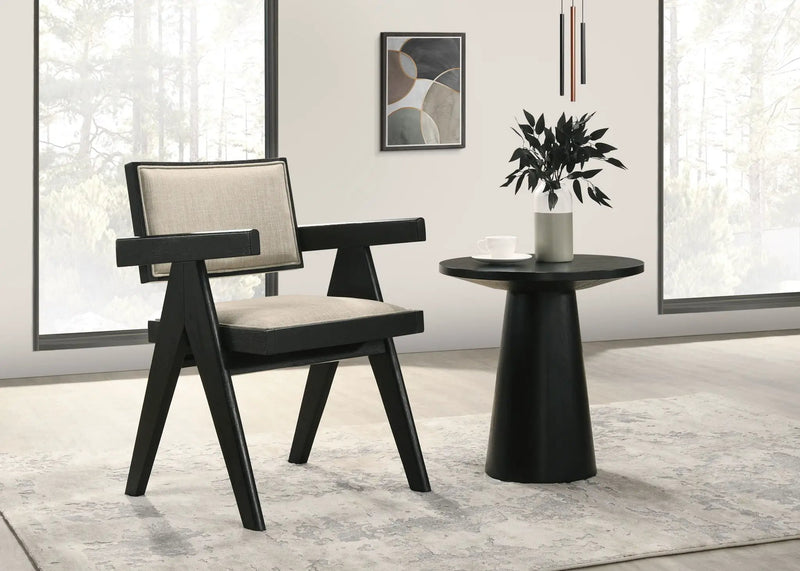Jasper - 3 Piece Arm Chairs And Console Table (Set of 3) - Ebony Black by HouseOfZazla