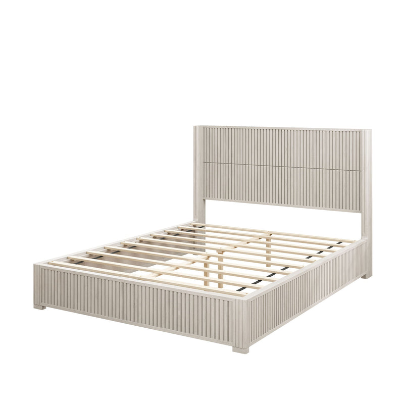 Platform Bed Frame With Headboard, Floor Standing Design by HouseOfZazla