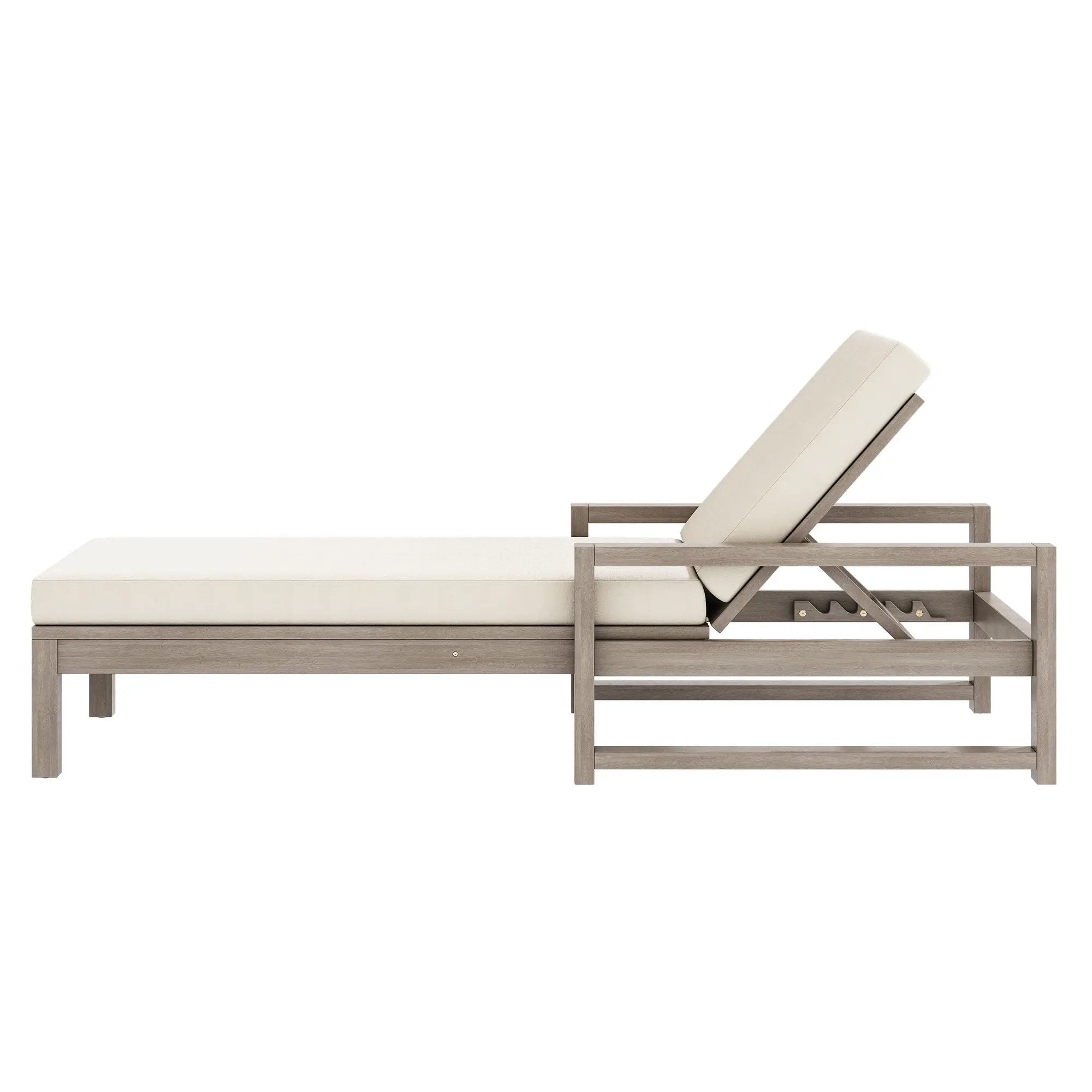 Outdoor Lounge Chairs, 5 Position Chaise Lounge With Adjustable Backrest (Set of 2) - Gray by HouseOfZazla
