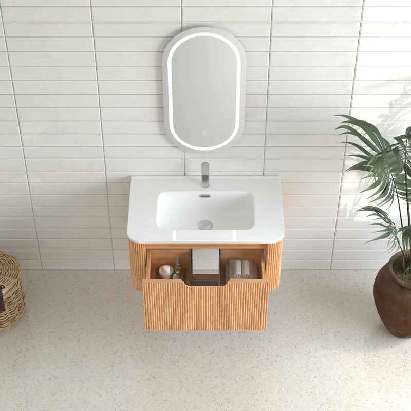 30-Inch Wall-Mounted Floating Solid Wood Bathroom Vanity by HouseOfZazla