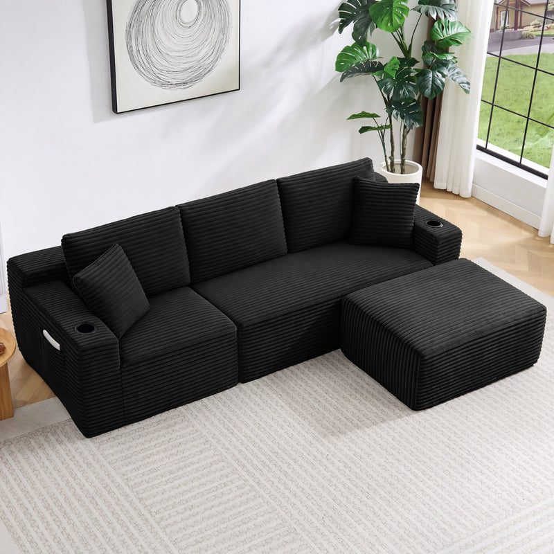 L-Shaped Sectional Sofa with Ottoman, photo 6 of 9