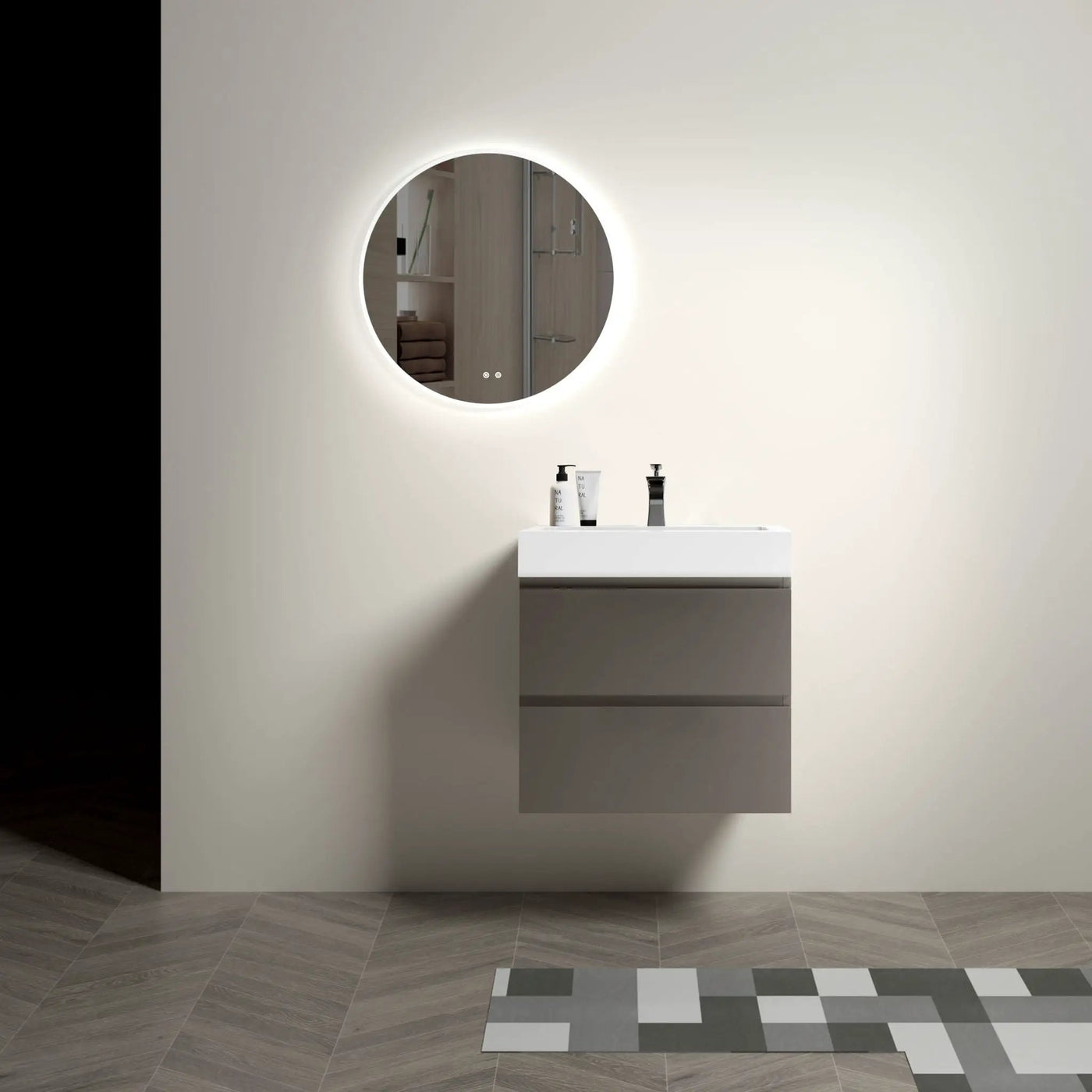 Alice - Bathroom Vanity With Sink, Large Storage Wall Mounted Floating Bathroom Vanity For Modern Bathroom, One-Piece Sink Basin Without Drain And Faucet by HouseOfZazla