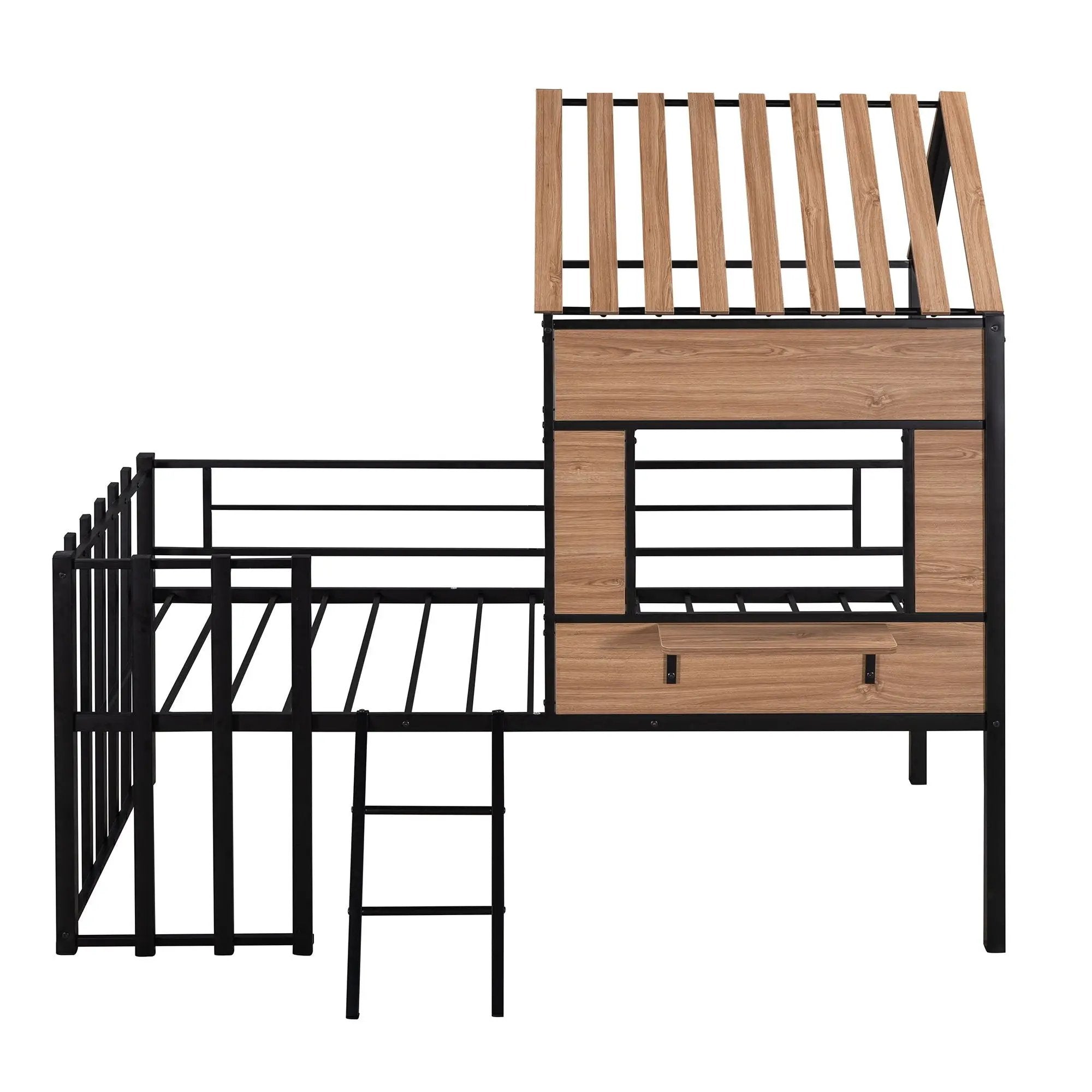 Loft Bed With Roof, Window, Guardrail, Ladder by Unique Piece Furniture