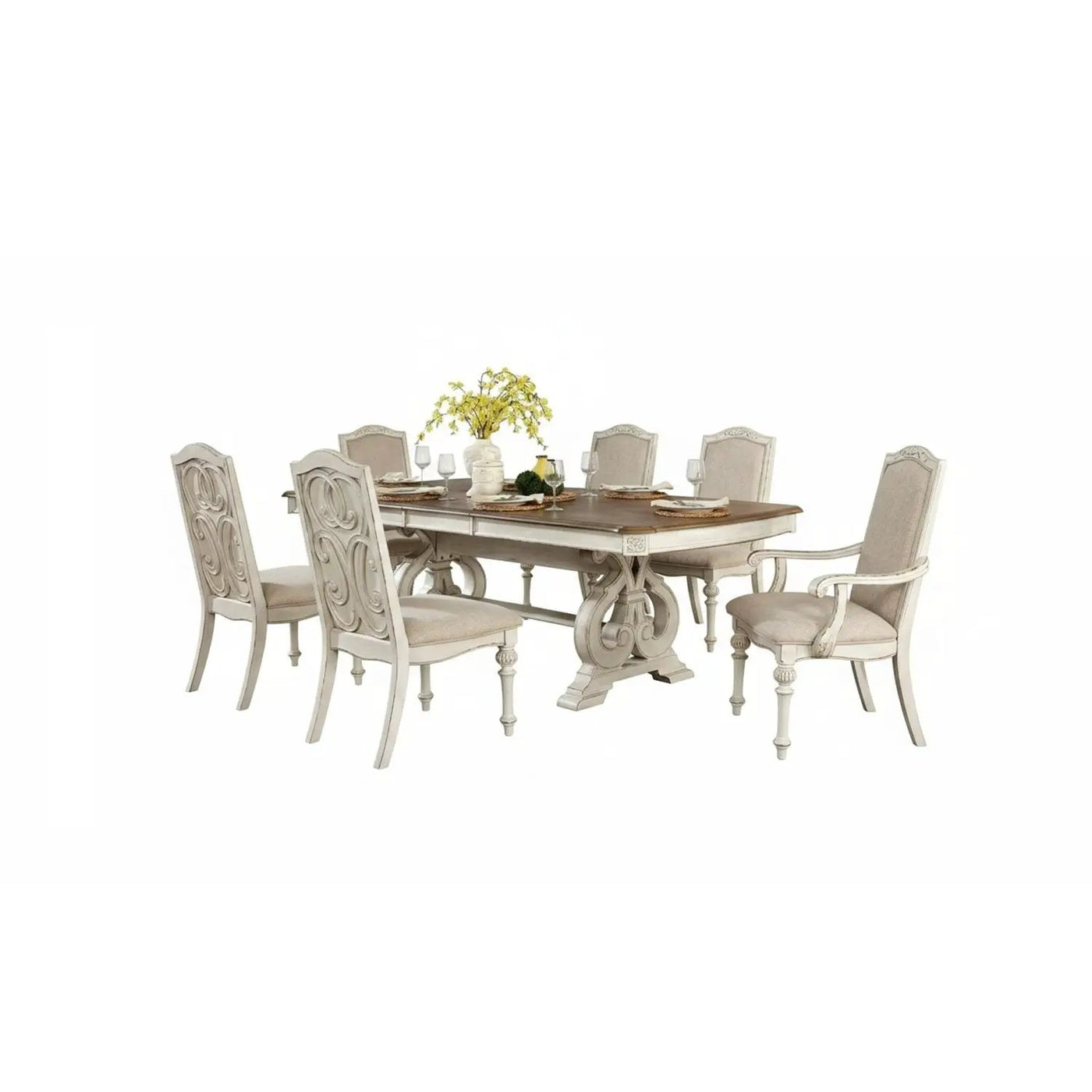 Rustic Dining Set With Table And Upholstered Chairs by HouseOfZazla