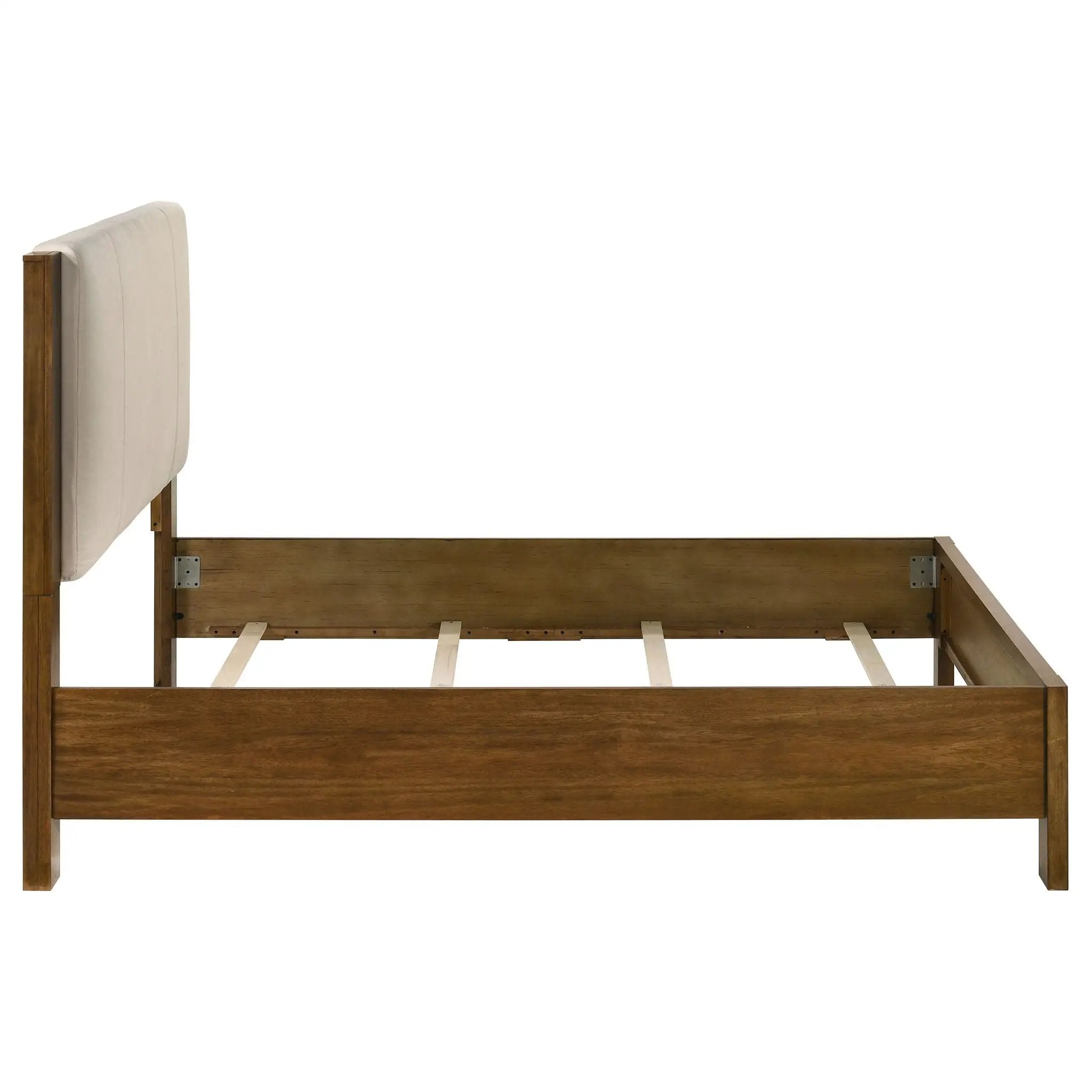Adderley Queen Wood Panel Bed Cream and Warm Brown by Unique Piece Furniture
