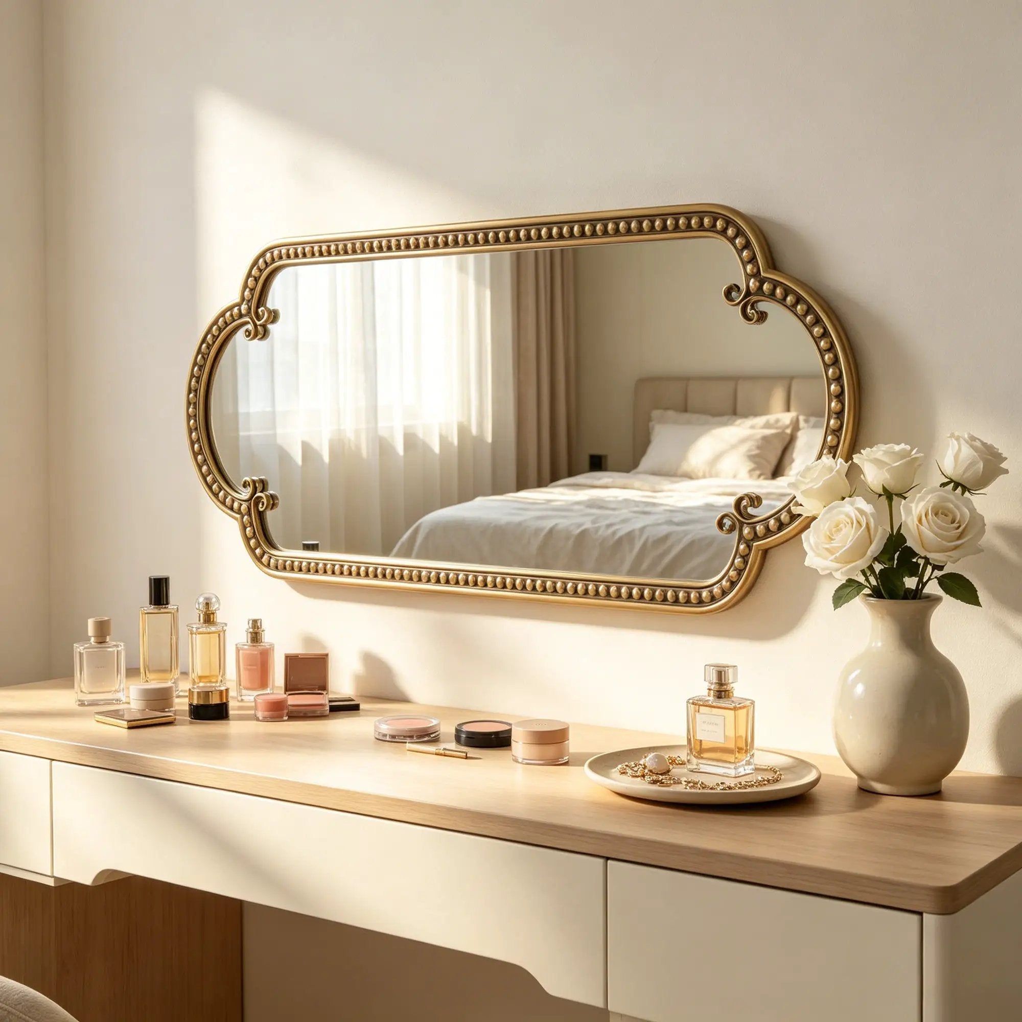 Scalloped Oval Wall Mirror, Vintage by HouseOfZazla