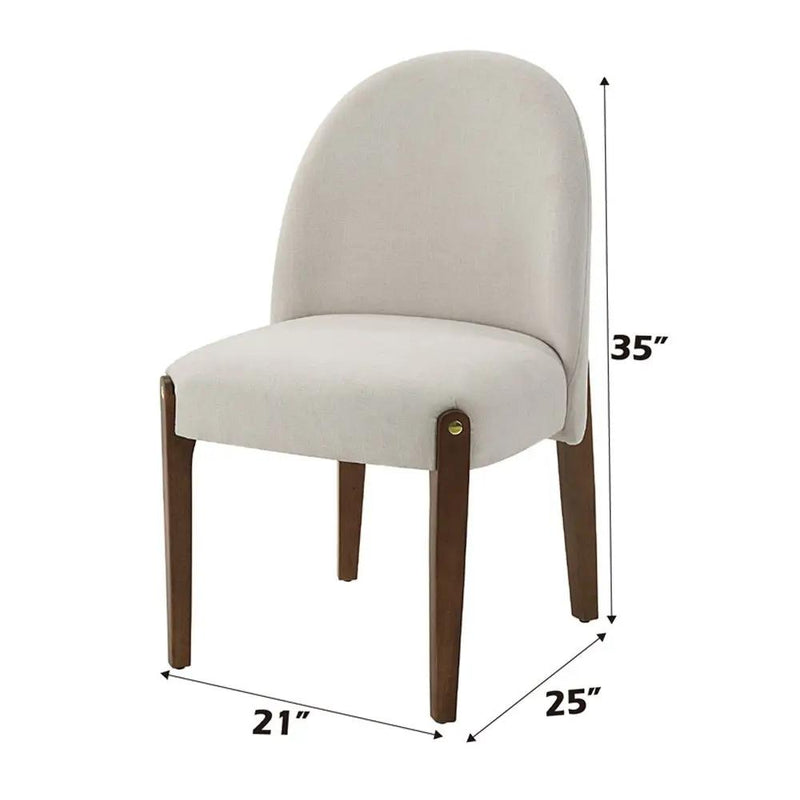 Gamarya - Side Chair (Set of 2) - White Fabric & Oak by Unique Piece Furniture