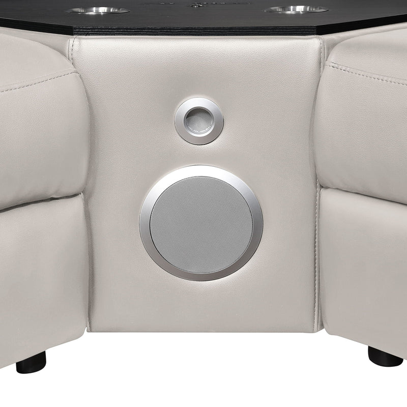 Nova - Sectional With Bluetooth Speaker, LED And Lifting Wine Cabinet by HouseOfZazla