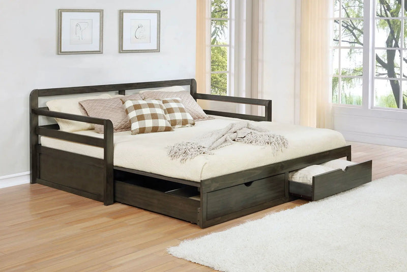 Sorrento 2-drawer Twin XL Daybed with Extension Trundle Grey by Unique Piece Furniture