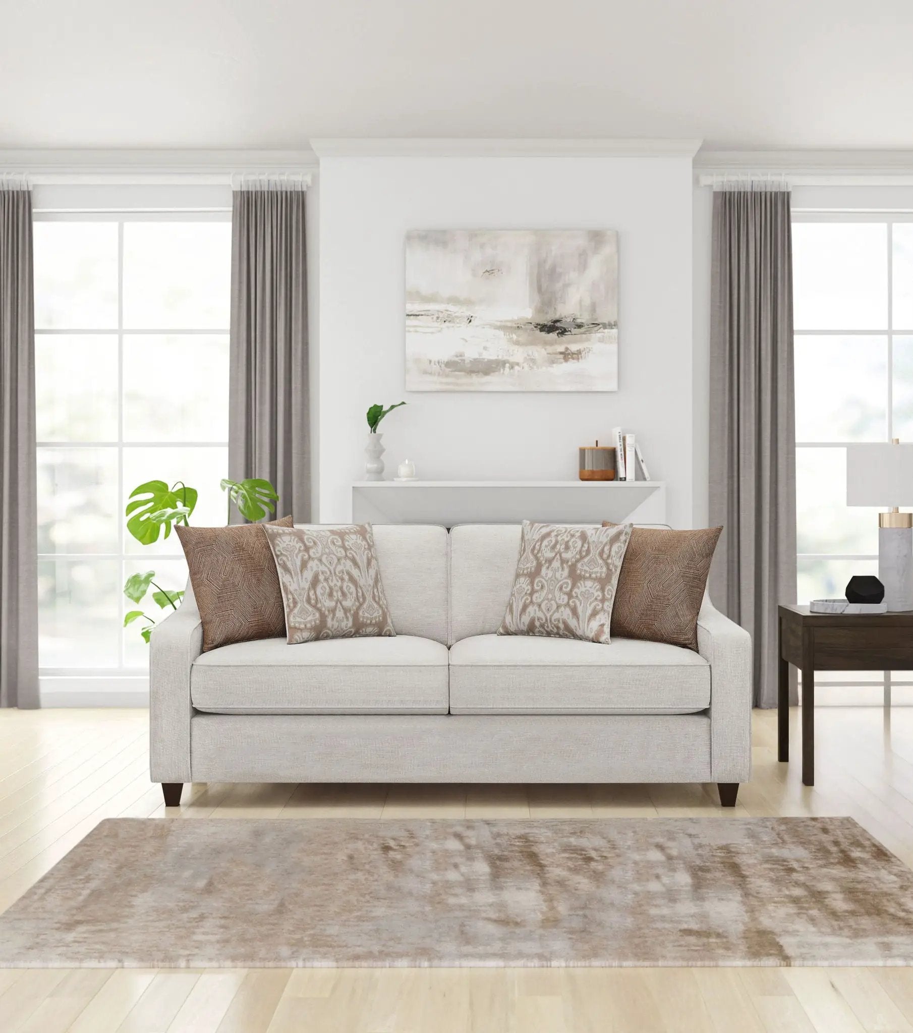 Christine Upholstered Sloped Arm Sofa Beige by Unique Piece Furniture