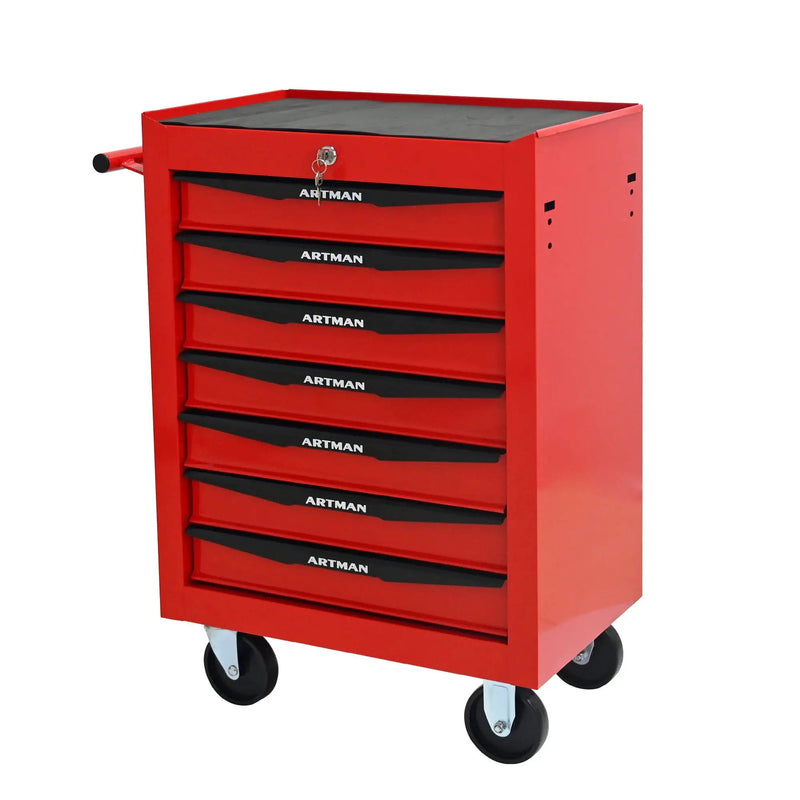 Rolling Metal Tool Chest With Drawers, Steel Storage Cabinet With Ball Bearing Slides by HouseOfZazla