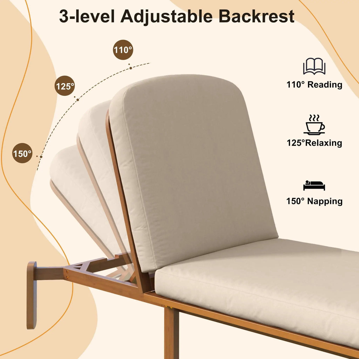 Outdoor Chaise Lounge With Adjustable Backrest by HouseOfZazla