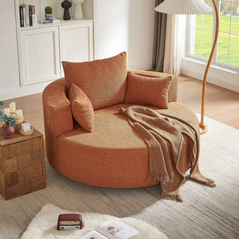 360° Swivel Accent Barrel Chair With 3 Removable Pillows For Living Room by HouseOfZazla