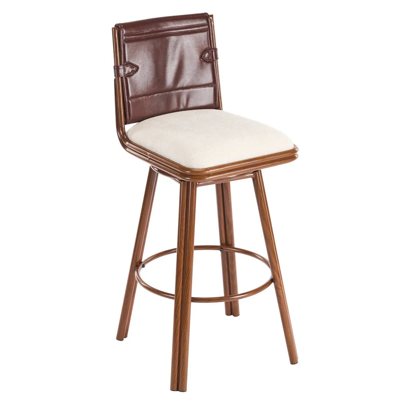 Sibyl Indoor Upholstered Swivel Bar Stool with Metal Frame by HouseOfZazla
