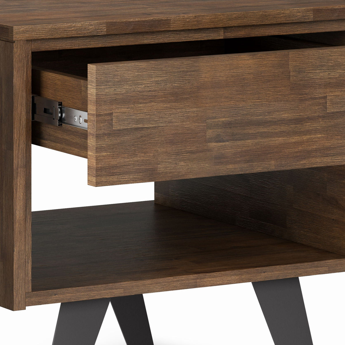 Handcrafted Acacia End Table with 1 Drawer - Light Brown, Dark Gray, or Dark Brown, photo 22 of 25