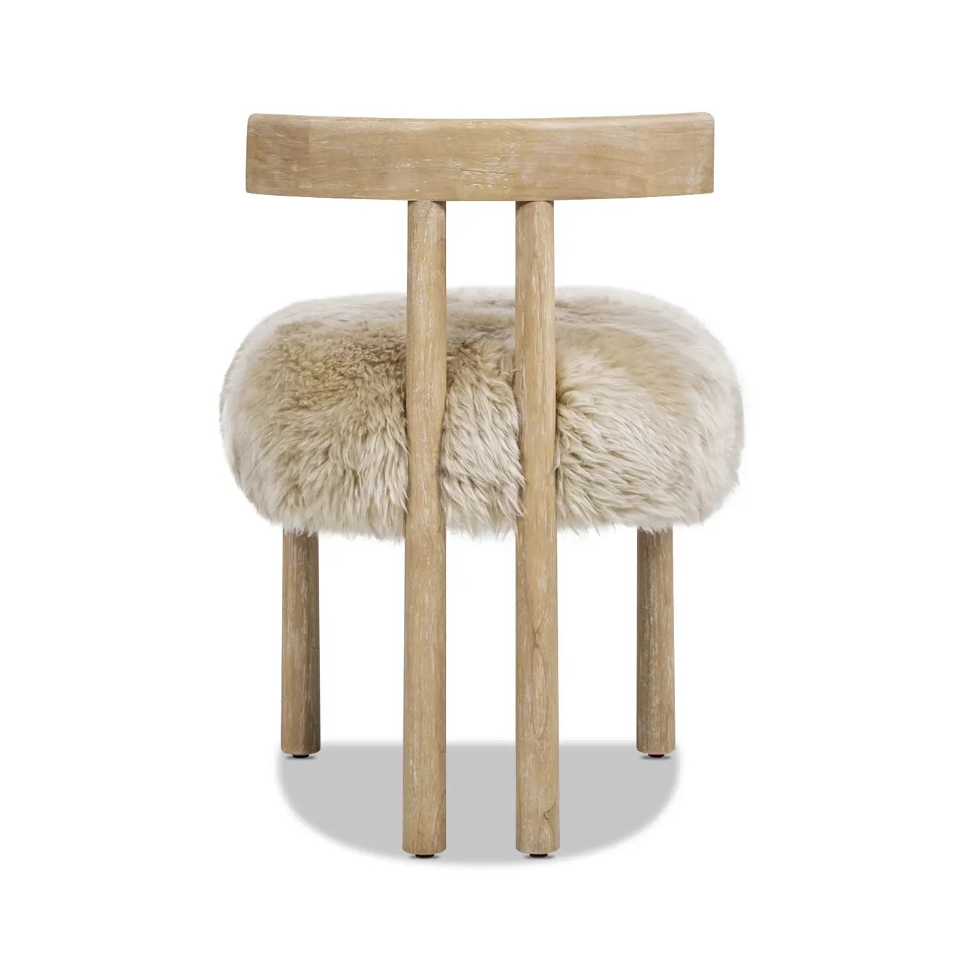 Arden 19.5" Genuine Sheepskin Fur Split Back Dining Chair by HouseOfZazla