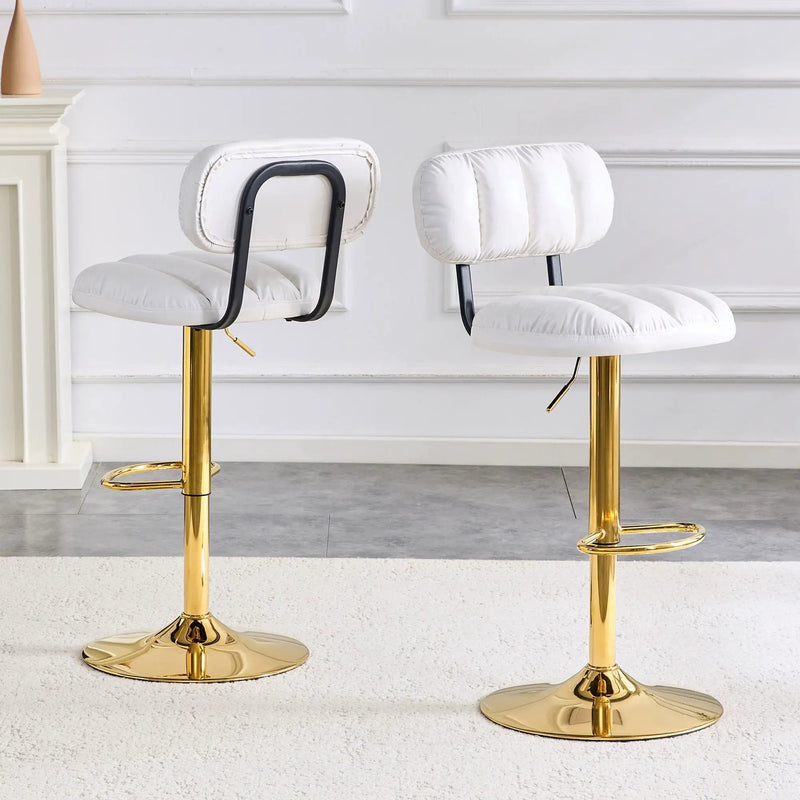 Adjustable Height Bar Stools & Footrest For Kitchen Island (Set of 2) by Unique Piece Furniture