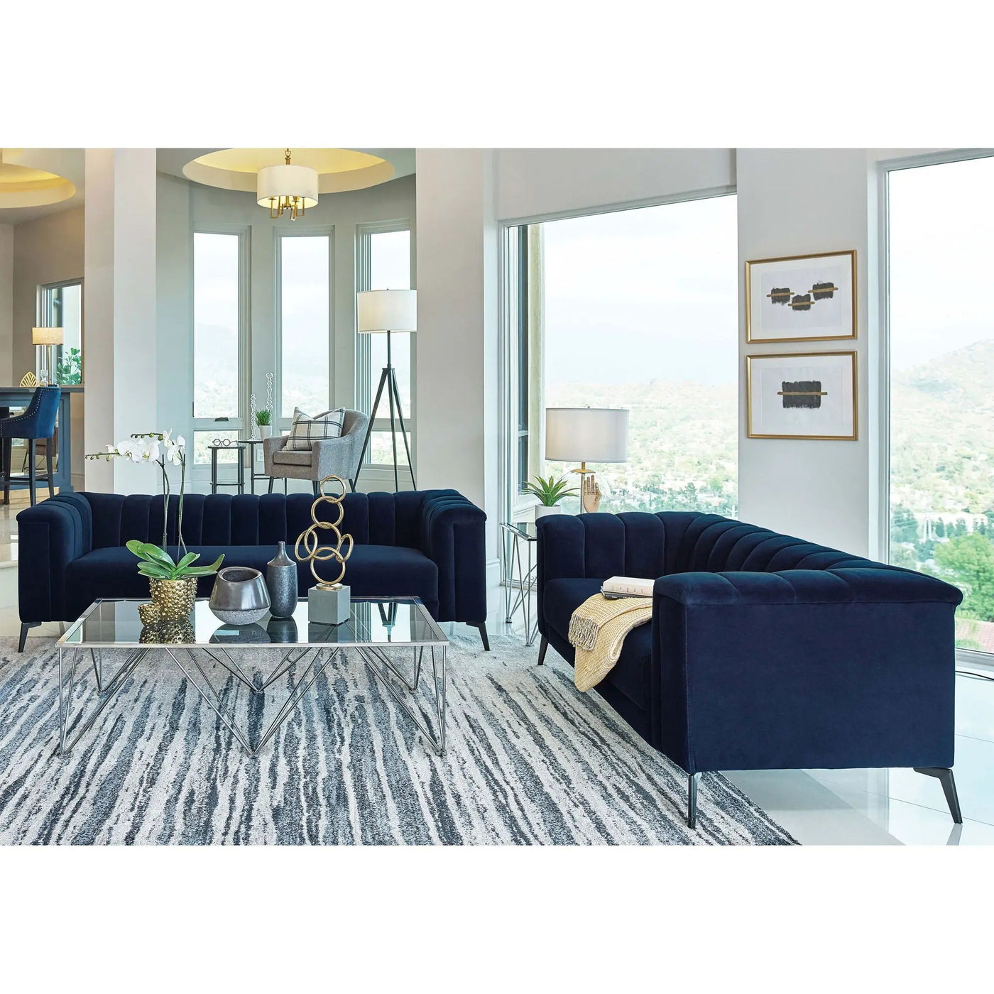 Darci - Tuxedo Arm Living Room Set by HouseOfZazla