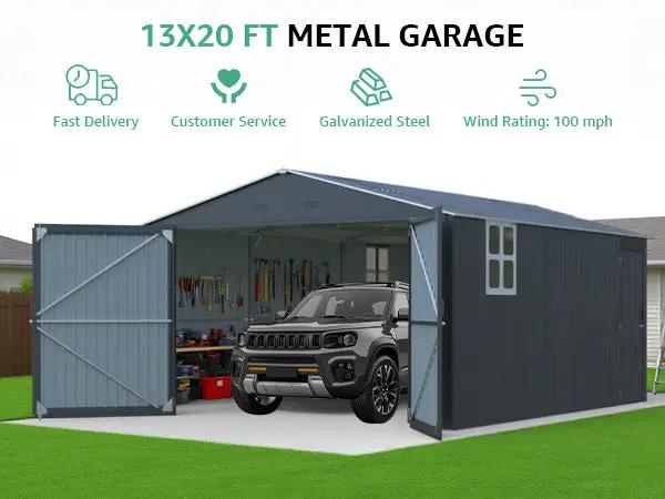 Upgraded 13x20FT Outdoor Storage Shed by HouseOfZazla