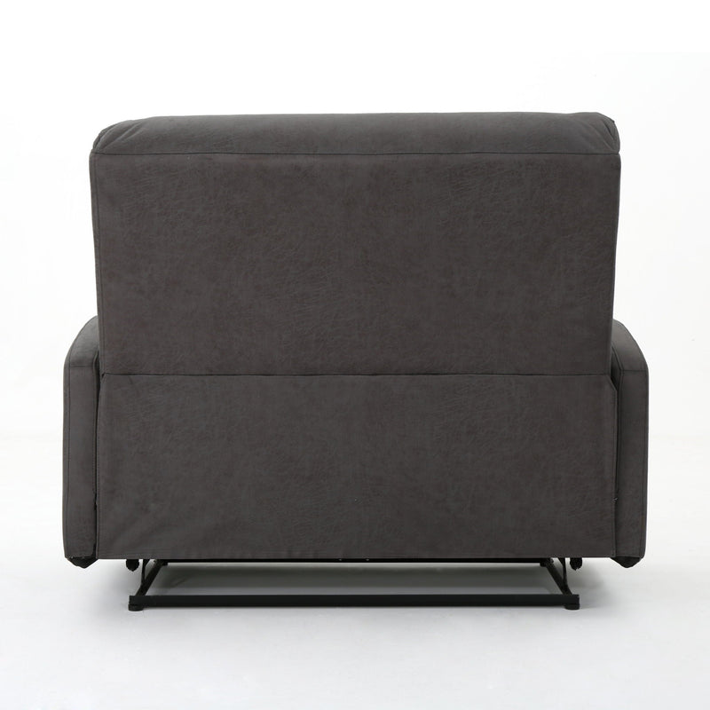 Alma - Contemporary Upholstered Loveseat Recliner - Slate by HouseOfZazla