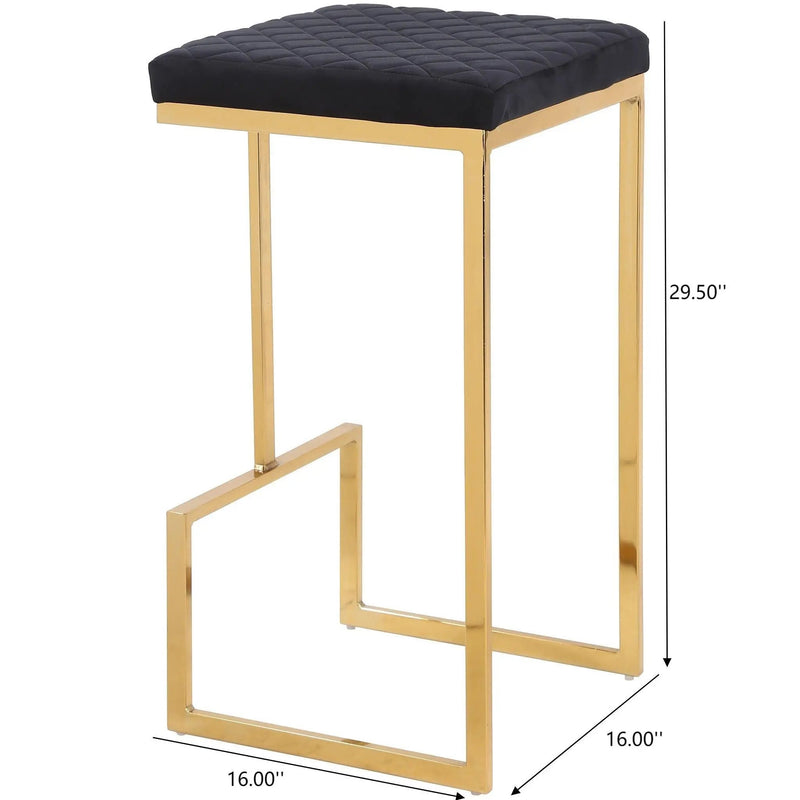 Joel - Upholstered Stool - Black / Gold by HouseOfZazla