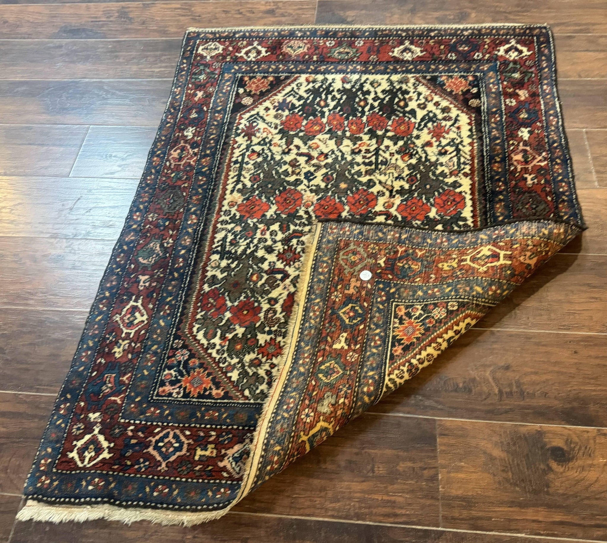 Persian Tribal Rug 3x5, Antique Persian Carpet, Floral Roses, Handmade, Persian Zanjan Rug by Jewel Rugs