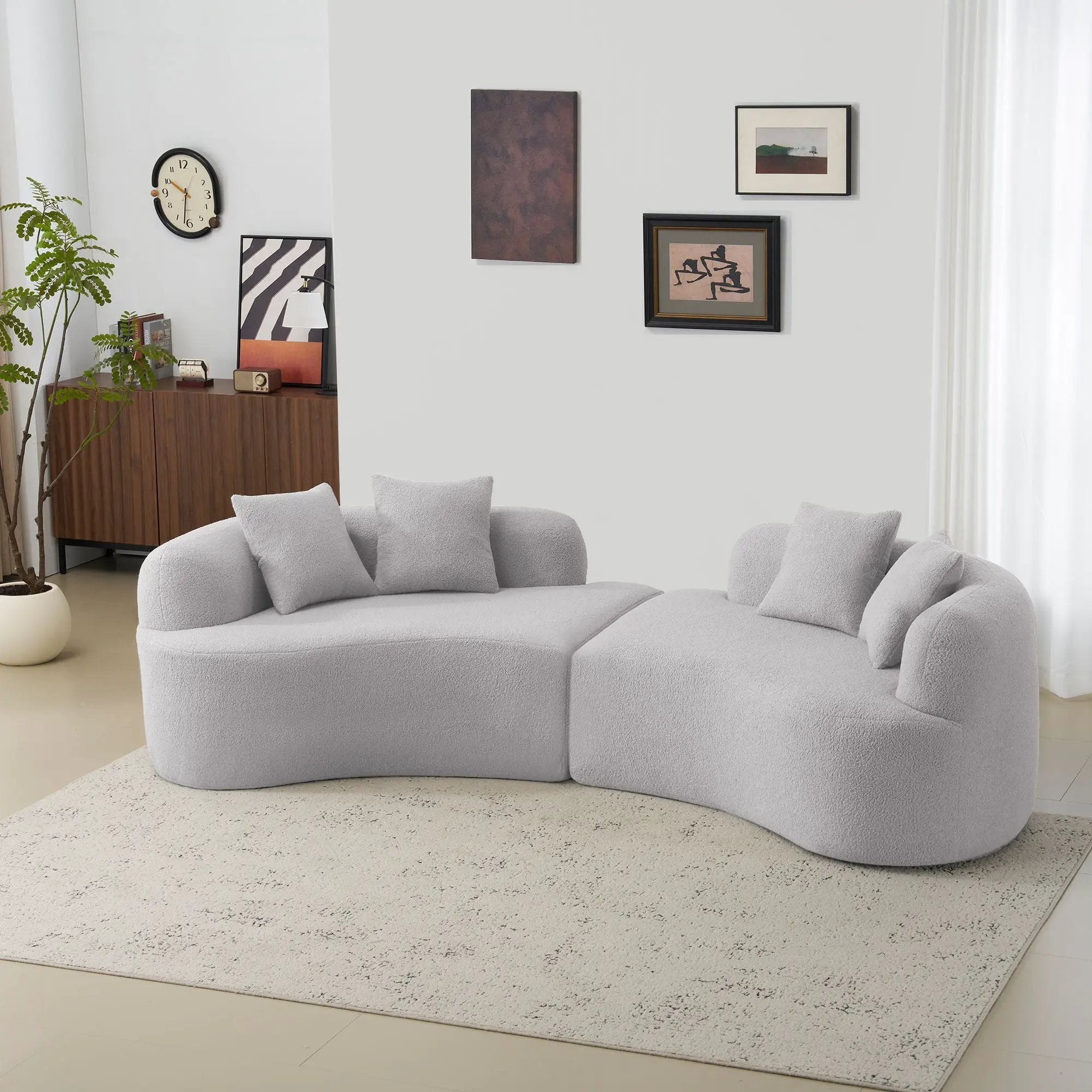 Curved 4 Seater Full Compression Sponge Sofa by Unique Piece Furniture