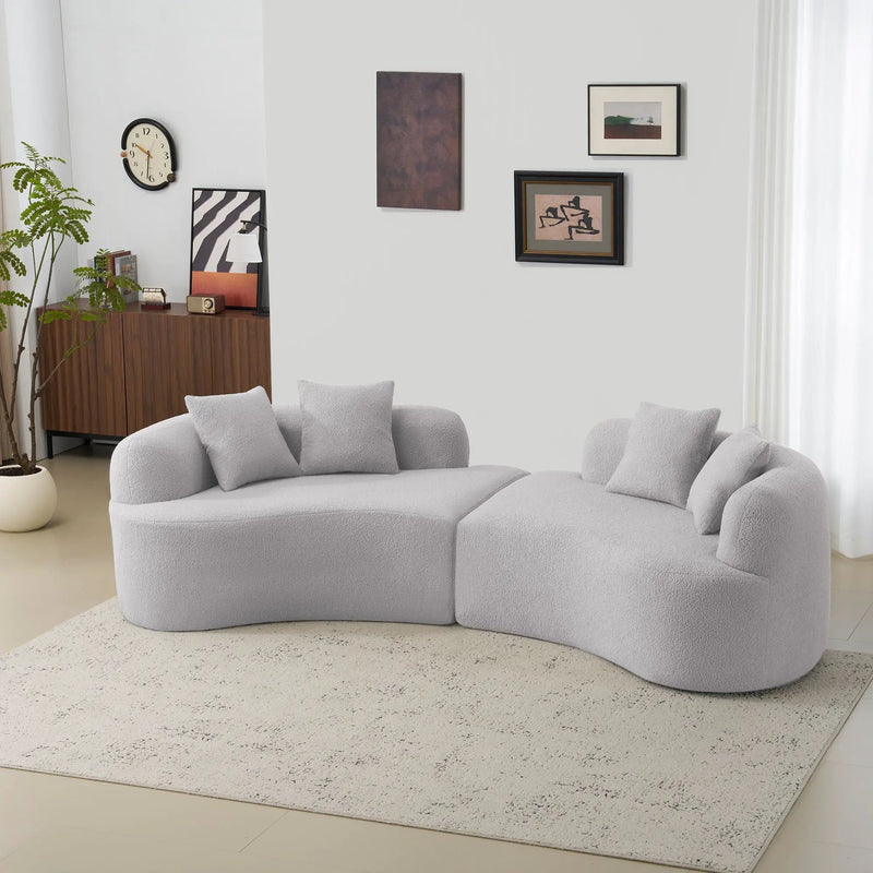 Curved 4 Seater Full Compression Sponge Sofa by Unique Piece Furniture