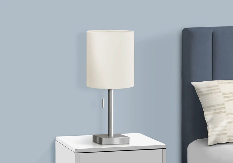 Lighting, Table Lamp, USB Port Included, Nickel, Contemporary (Set of 2) by HouseOfZazla