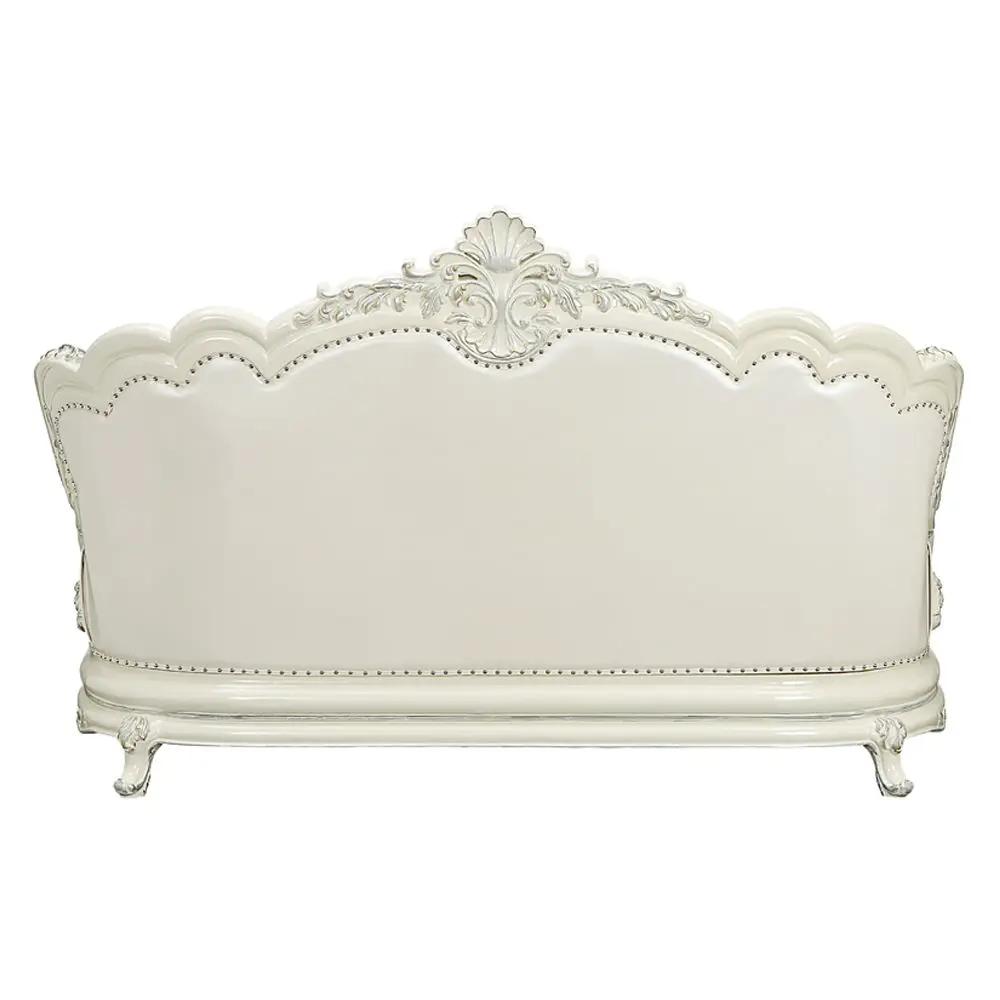 Adara - Sofa With 7 Pillows - Pearl White Synthetic Leather & Antique White by Unique Piece Furniture