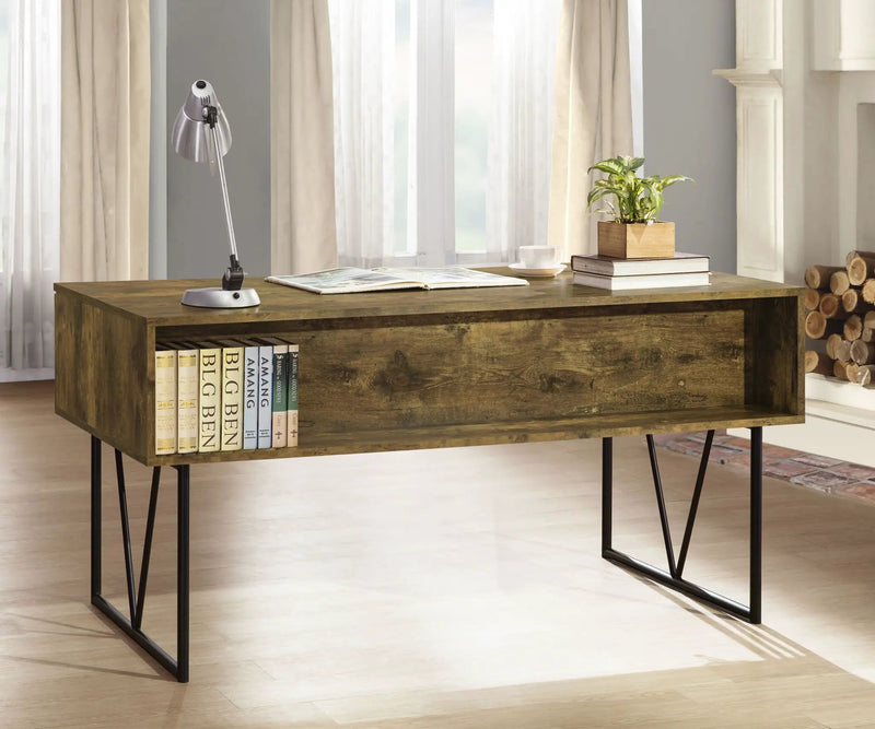 Analiese 63-inch 4-drawer Writing Desk Rustic Nutmeg by Unique Piece Furniture