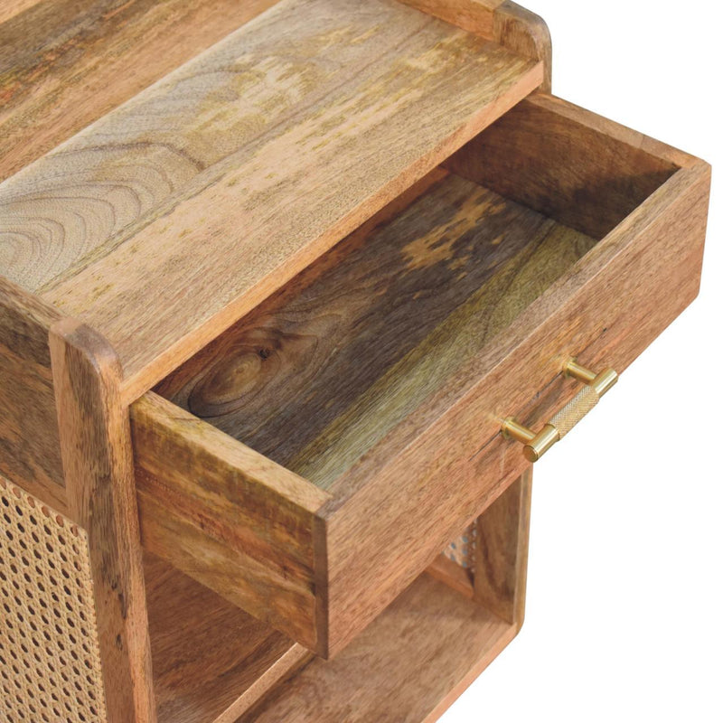 Larissa - T Bar Open Bedside Table - Oak by HouseOfZazla