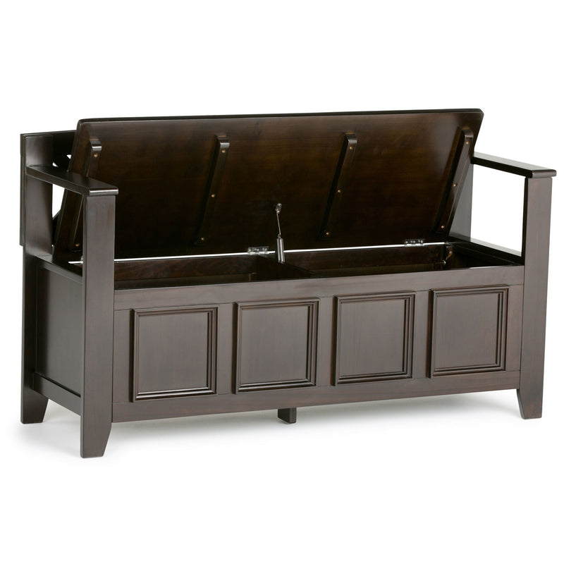 Hickory Brown Entryway Storage Bench with Lift-Top Storage - Dark Brown
