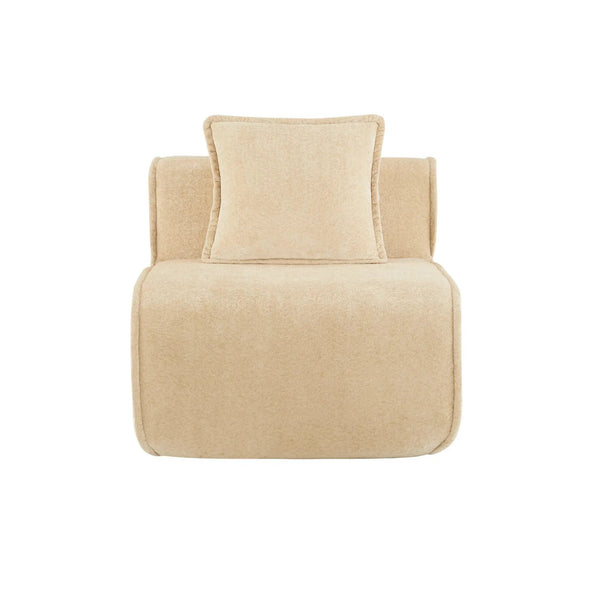 Armless Sofa Velvet-Light Camel