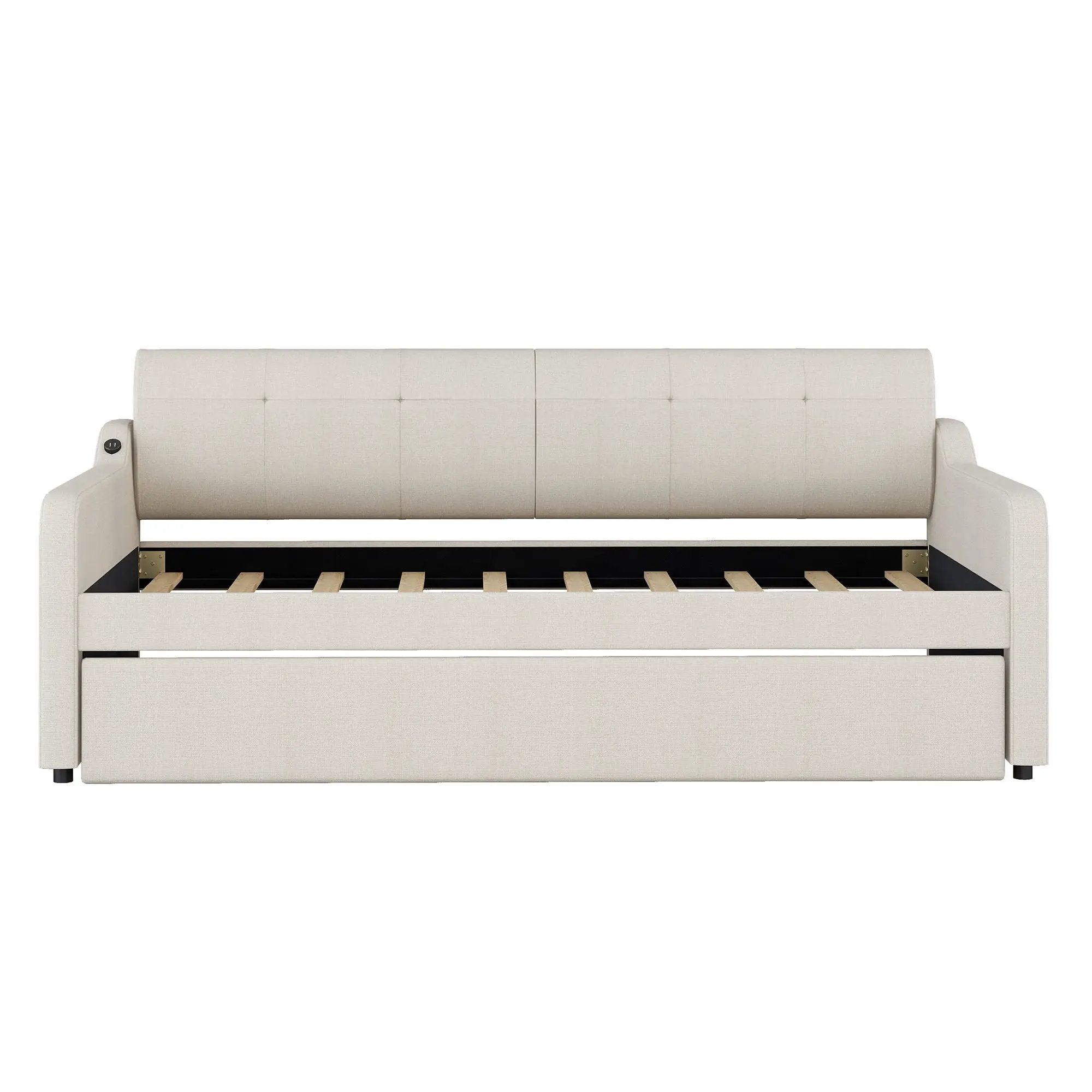 Upholstered Daybed With Trundle And USB Charging by Unique Piece Furniture