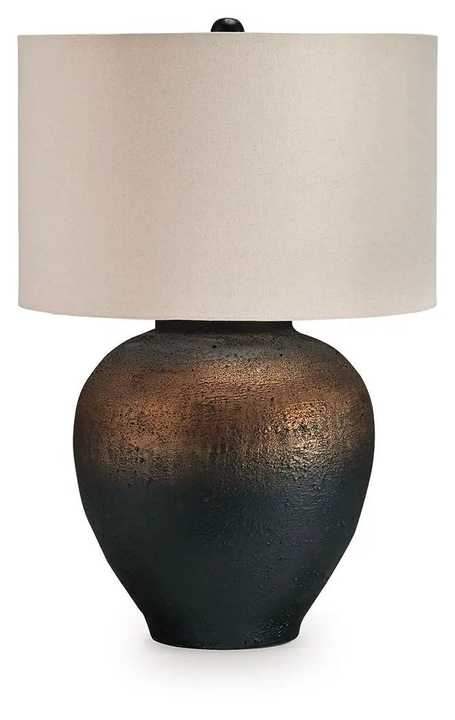 Newgerhard - Metal Table Lamp - Brown / Black by Unique Piece Furniture