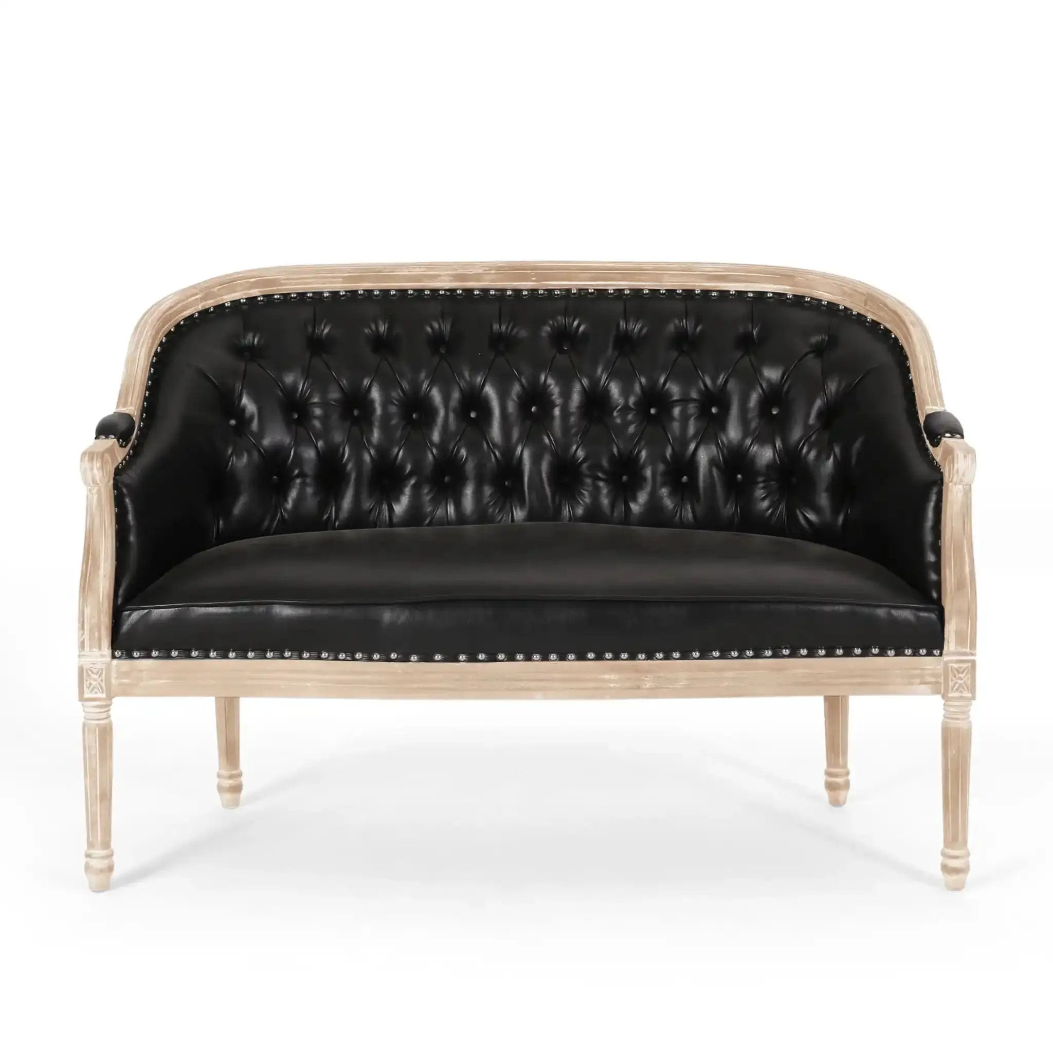 French Country Chesterfield Style Tufted Loveseat by HouseOfZazla