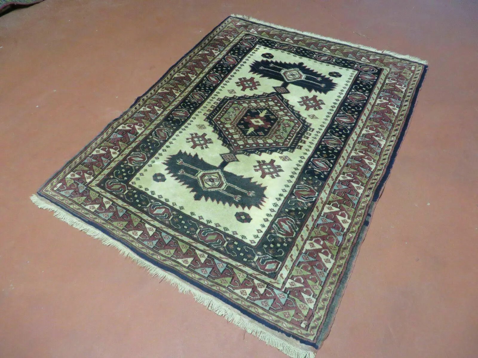 3' X 4' Vintage Handmade Turkish Geometric Oriental Wool Rug Nice by Jewel Rugs