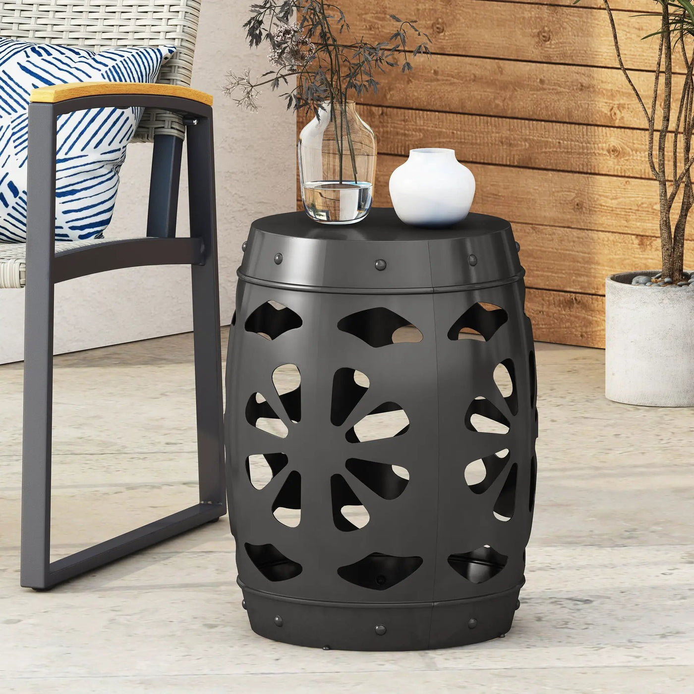 Large Metal End Table by HouseOfZazla