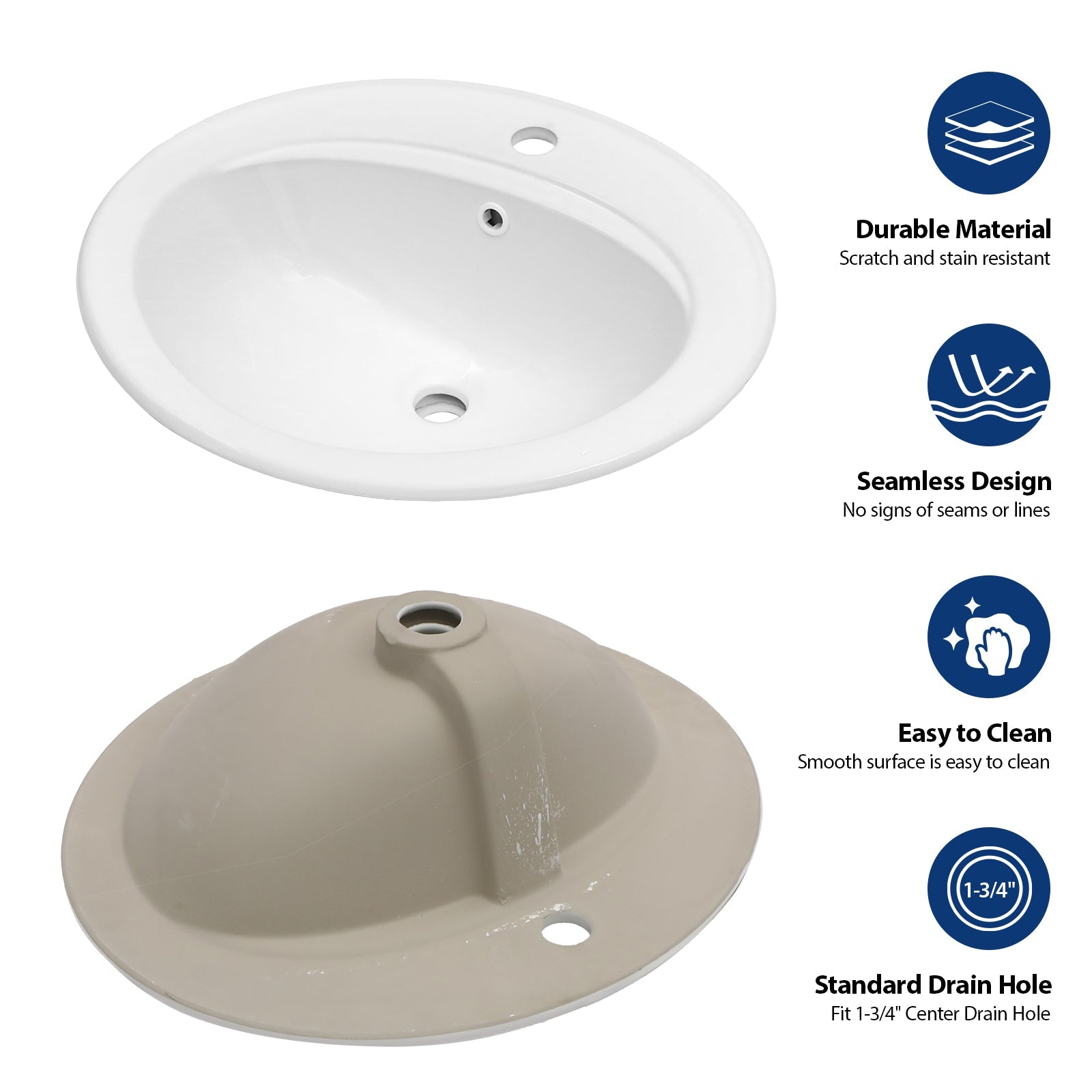 21.8 Inch Drop-In Bathroom Sink by HouseOfZazla