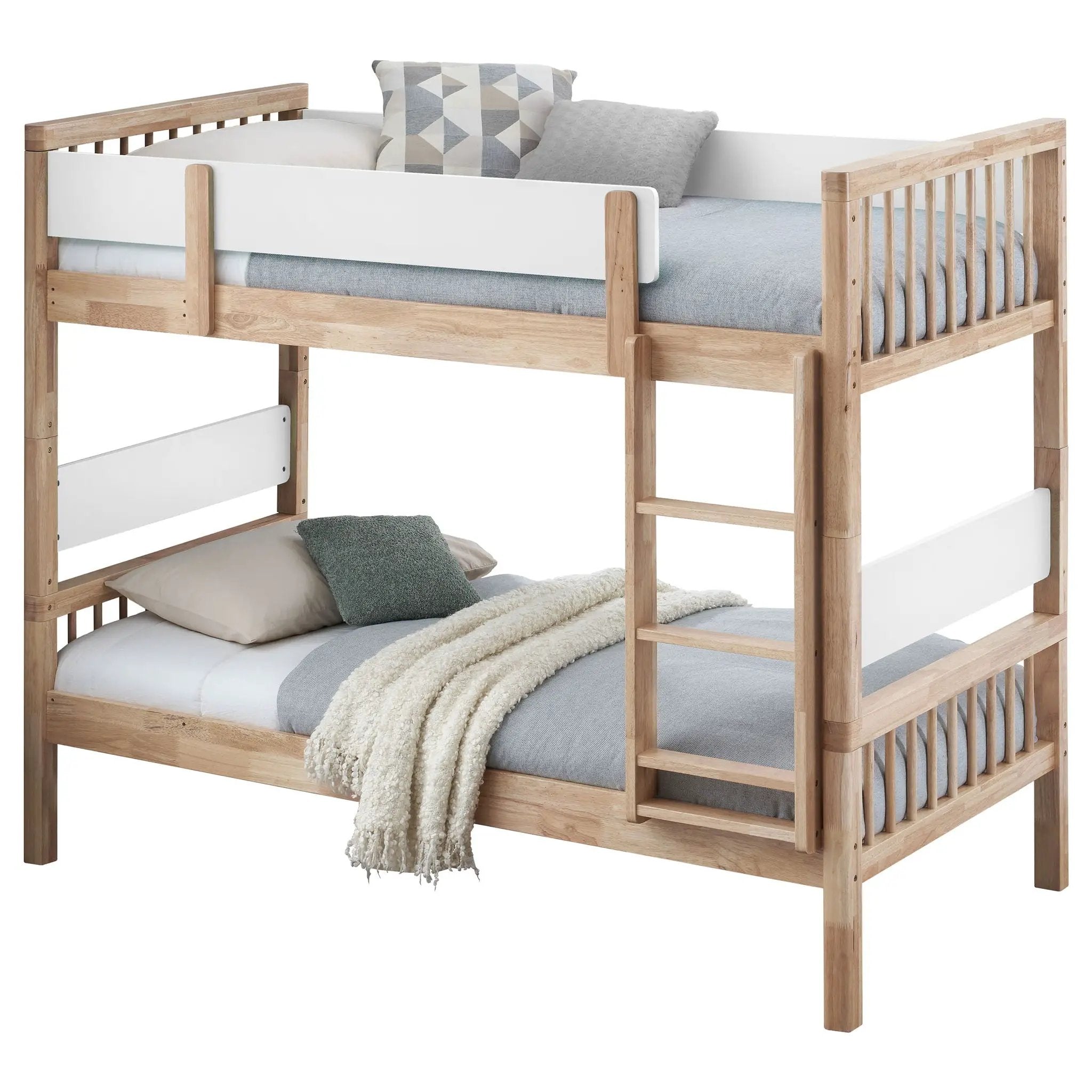 Dakota Wood Twin Over Twin Bunk Bed Natural by Unique Piece Furniture