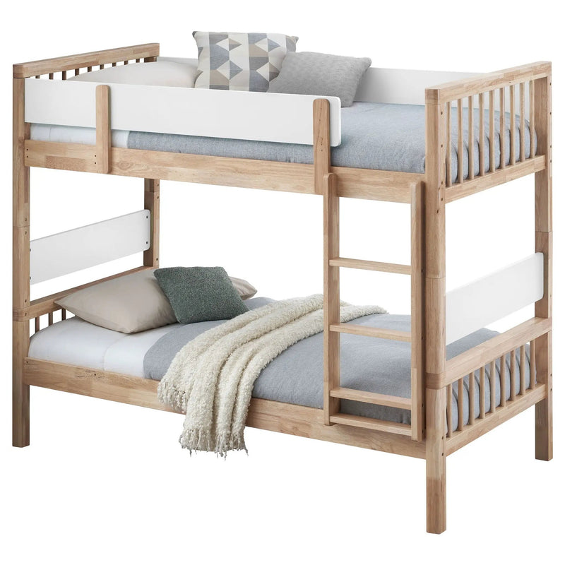 Dakota Wood Twin Over Twin Bunk Bed Natural by Unique Piece Furniture