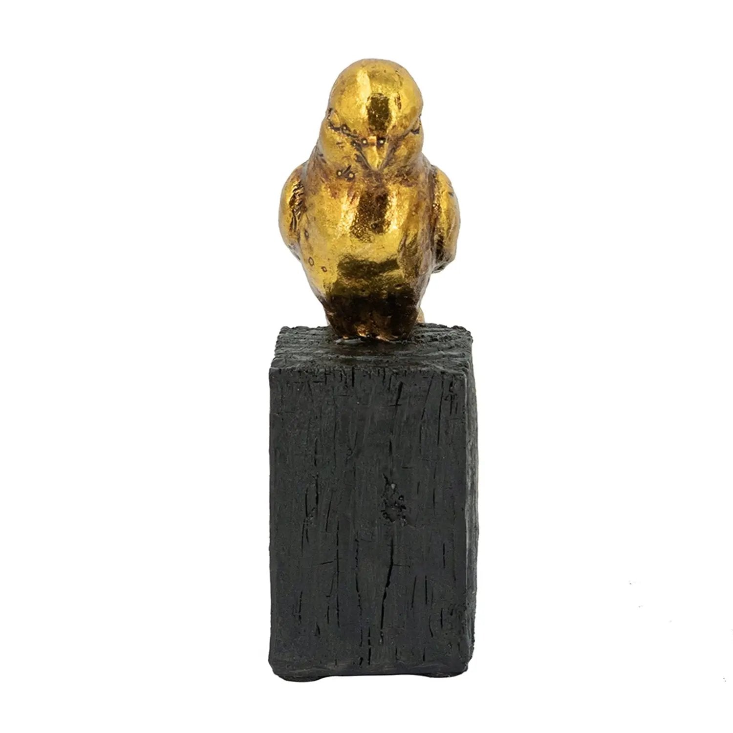 Gold Resin Songbird Sculpture on Black Faux Branch by HouseOfZazla