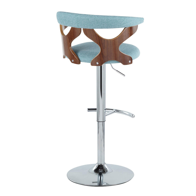 Gardenia - Mid Century Modern Adjustable Barstool With Swivel With Rounded T Footrest (Set of 2) by Unique Piece Furniture