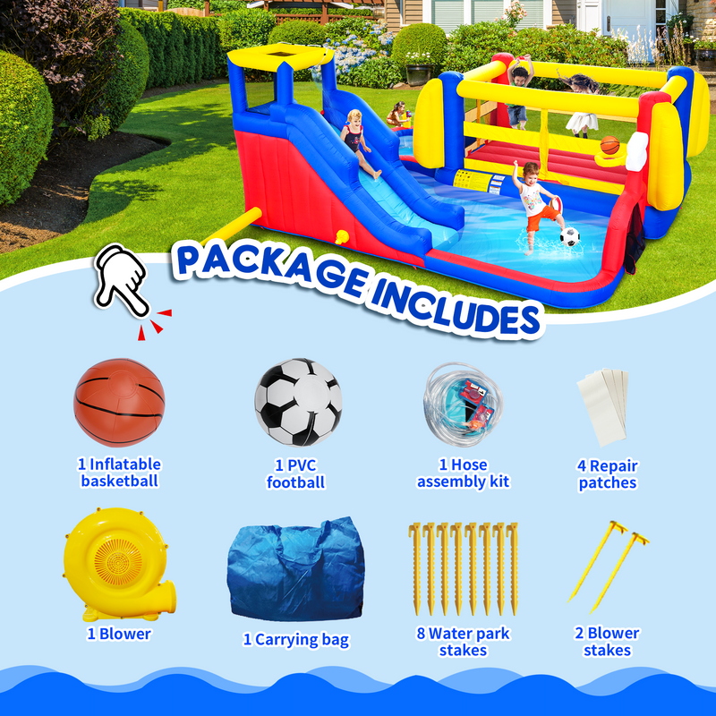 7 in 1 Inflatable Slide Water Park for Kids by HouseOfZazla