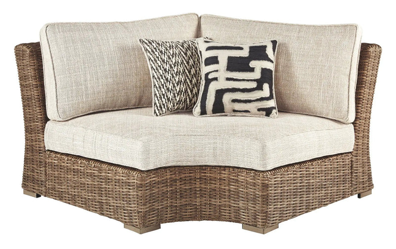 Beachcroft - Curved Corner Chair w/Cushion - Beige by Unique Piece Furniture