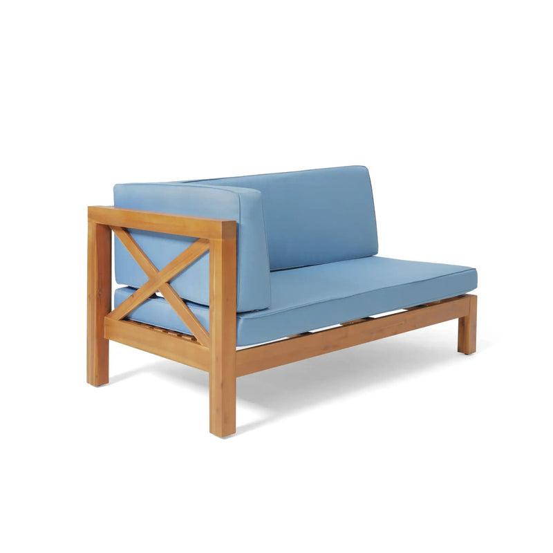 Brava X-Back 4-Piece Sofa Set, Blue by HouseOfZazla